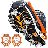 Rajvia Crampones 19 Dientes Tacos de tracción Nieve y Hielo Tracción para Invierno Deportes Montañismo Escalada Caminar…
